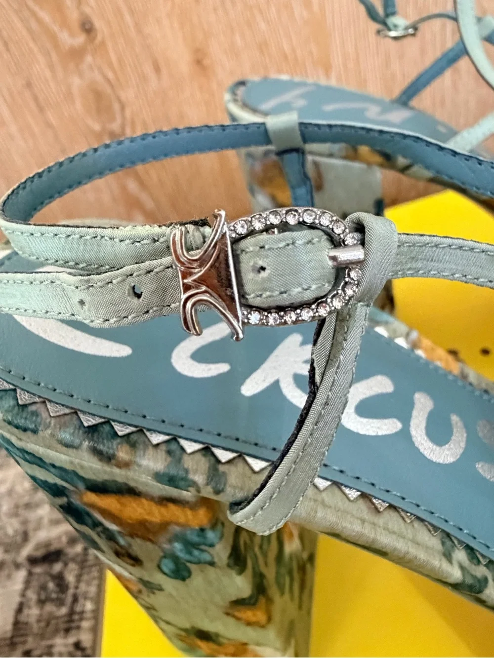 Sienna Flower Circus by Sam Edelman Cool Mint, Yellow Floral Platform Sandals
